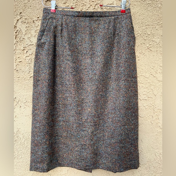Vintage Straight MIDI Pencil Skirt Tweed 80’s 90s - Picture 3 of 11